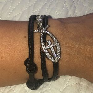 925 silver and genuine leather bracelet!!!